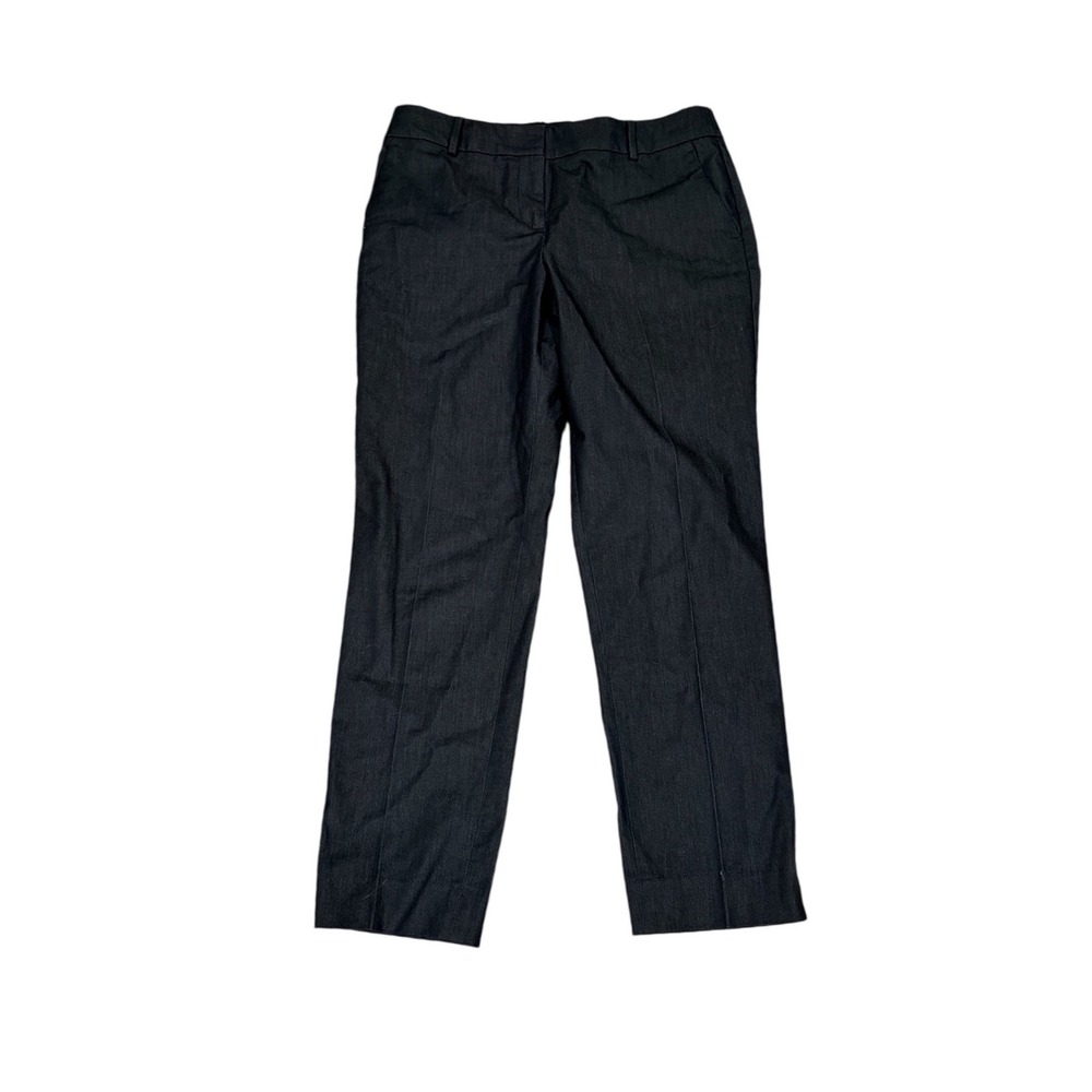 Talbots Hampshire Ankle Pant Womens 10 Navy Cotton Blend Straight Leg Trousers